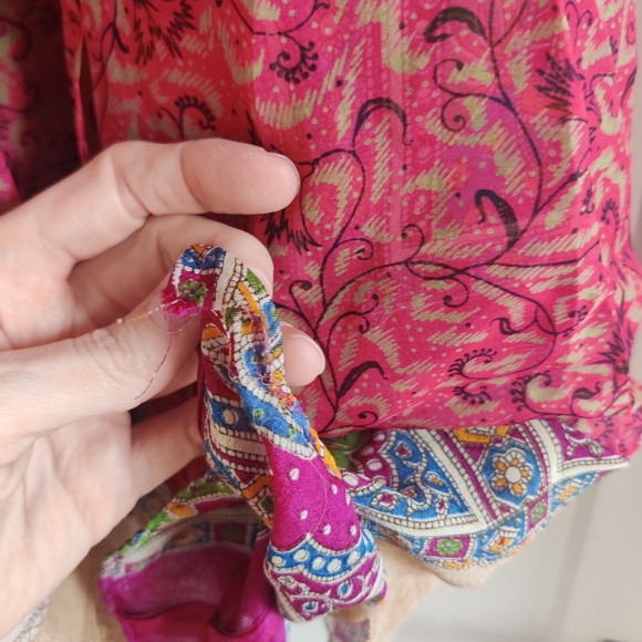 100% Silk Adjustable Reversible Sarong Wrap Maxi Midi Skirt Free Size - Picture 5 of 14